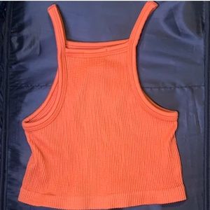 Orange forever 21 cropped tank top.